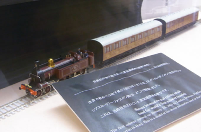 ロンドン地下鉄の蒸気機関車牽引方式(模型)