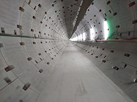 中間駅（仮称）工区 トンネルの構築状況
